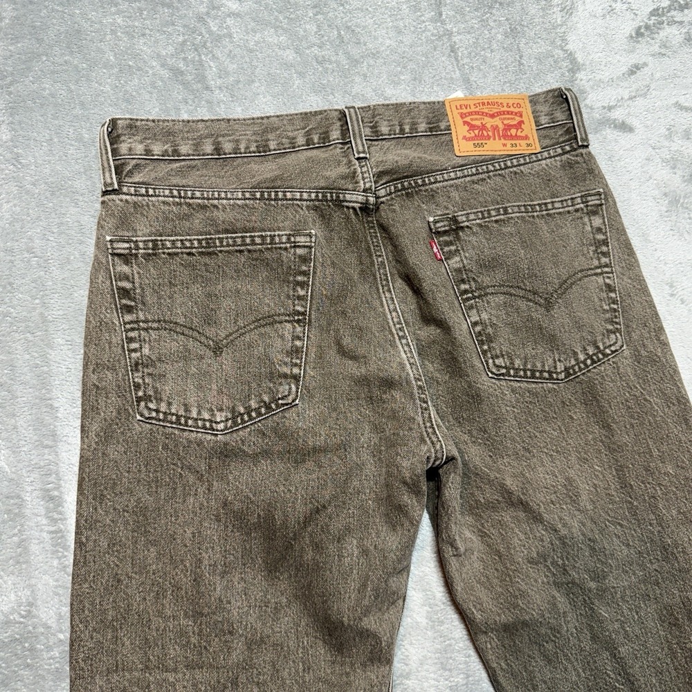 Levi's 555 Jeans Men Size 33x30 Brown Relaxed Straight Denim - Picture 3 of 11
